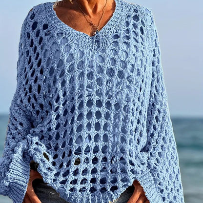 Cora Crochet Knit Top | Lightweight, Relaxed Fit Women's Going Out Top - Hartwella