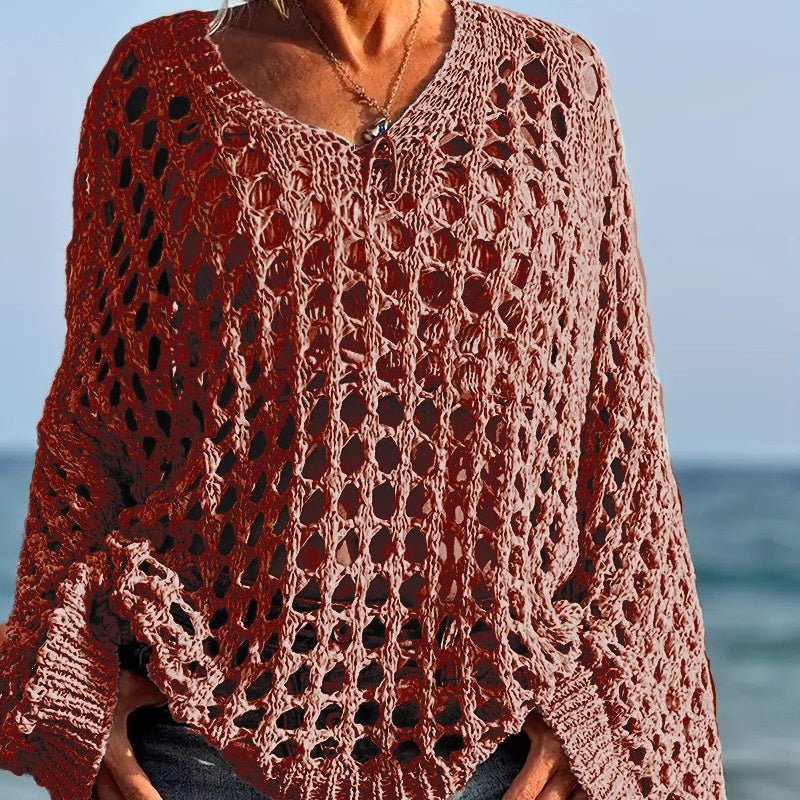 Cora Crochet Knit Top | Lightweight, Relaxed Fit Women's Going Out Top - Hartwella