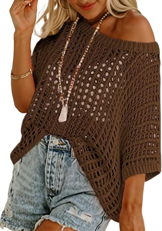 Cora Crochet Top | Lightweight Knit Women's Blouse for Going Out - Hartwella