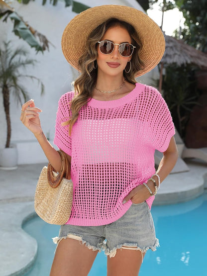 Cora Crochet Top | Lightweight Knit Women's Blouse for Going Out - Hartwella
