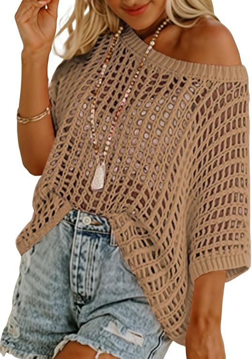 Cora Crochet Top | Lightweight Knit Women's Blouse for Going Out - Hartwella