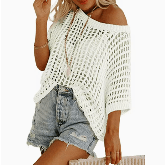 Cora Crochet Top | Lightweight Knit Women's Blouse for Going Out - Hartwella