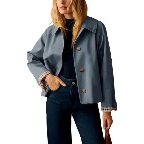 Cora Cropped Trench Coat Women | Windproof, Oversized Fit - Hartwella