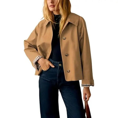 Cora Cropped Trench Coat Women | Windproof, Oversized Fit - Hartwella
