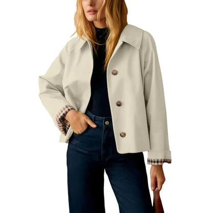 Cora Cropped Trench Coat Women | Windproof, Oversized Fit - Hartwella