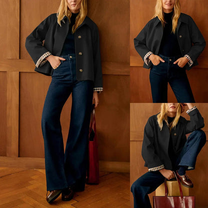 Cora Cropped Trench Coat Women | Windproof, Oversized Fit - Hartwella