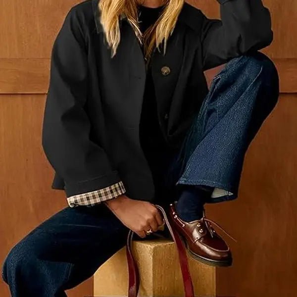 Cora Cropped Trench Coat Women | Windproof, Oversized Fit - Hartwella