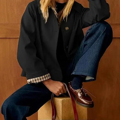 Cora Cropped Trench Coat Women | Windproof, Oversized Fit - Hartwella