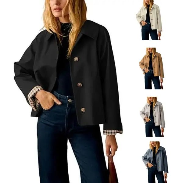 Cora Cropped Trench Coat Women | Windproof, Oversized Fit - Hartwella