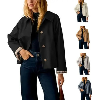 Cora Cropped Trench Coat Women | Windproof, Oversized Fit - Hartwella