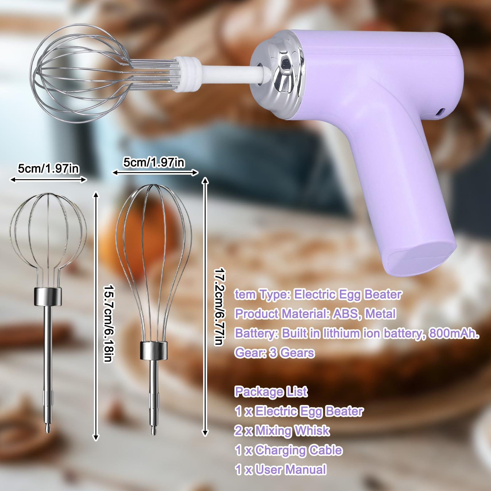 Cora Electric Hand Mixer | Cordless, Ergonomic Design, 3 - Speed Settings - Hartwella