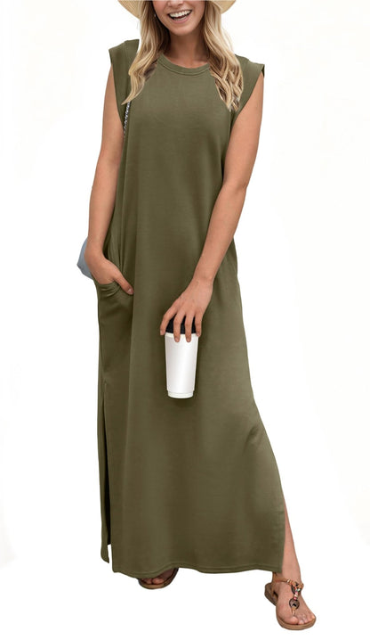 Cora Maxi Dress | Casual Loose Fit, Wrinkle-Free Summer Dress - Hartwella
