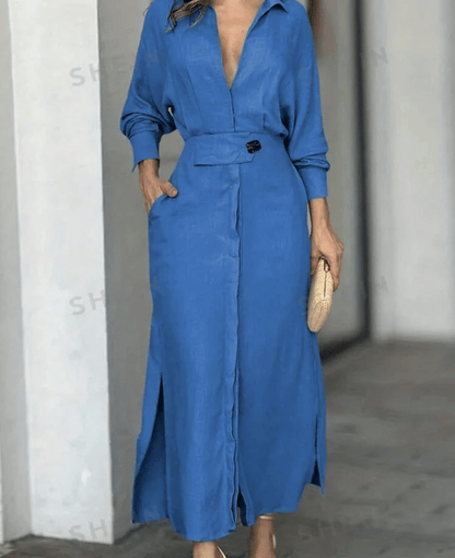 Cora Maxi Dress | Cotton and Linen Blend - Hartwella