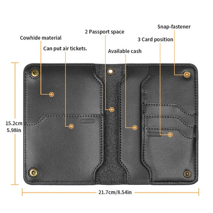 Cora Travel Wallet | Genuine Leather Passport Holder for Men, Compact Design - Hartwella