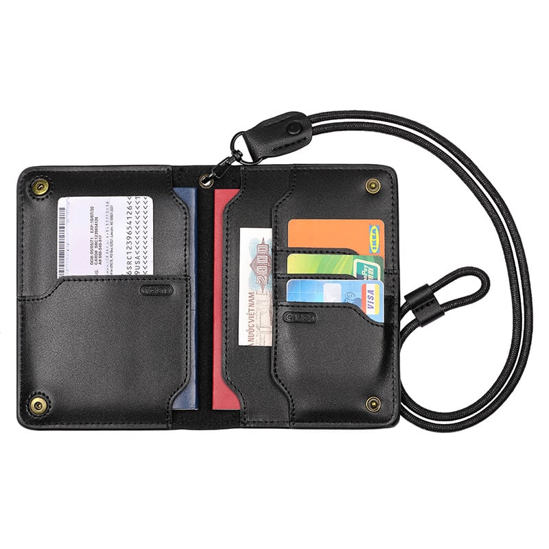 Cora Travel Wallet | Genuine Leather Passport Holder for Men, Compact Design - Hartwella