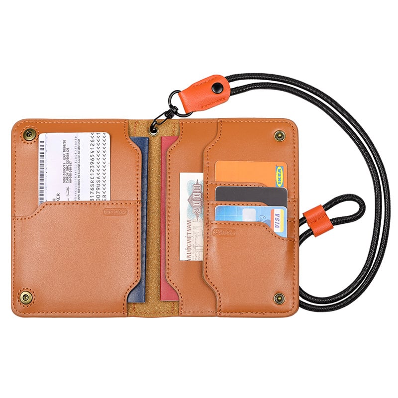 Cora Travel Wallet | Genuine Leather Passport Holder for Men, Compact Design - Hartwella
