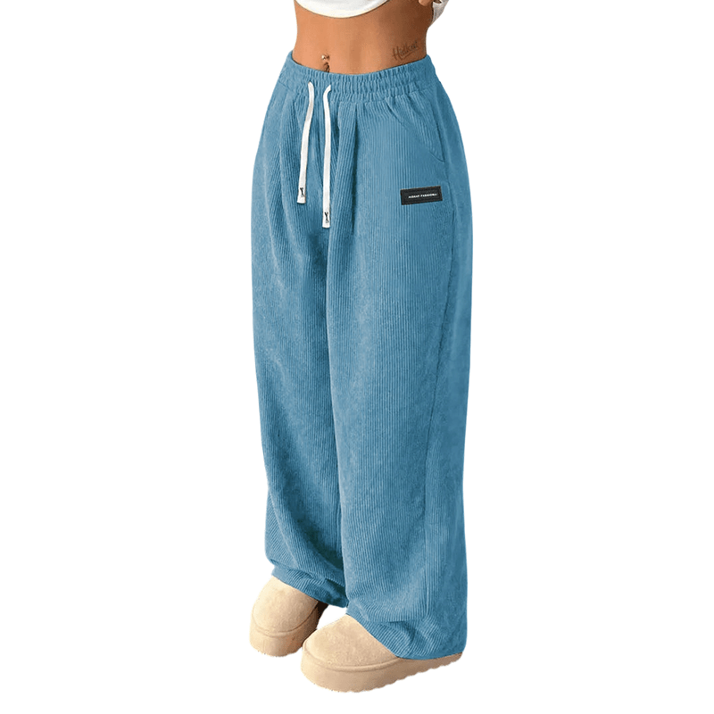 Cora Wide - Leg Pants | Premium Corduroy, Adjustable Drawstring - Hartwella