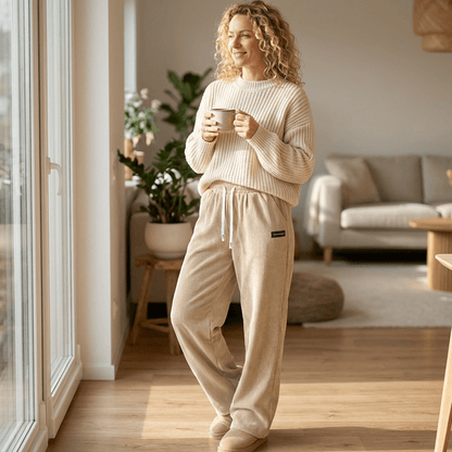 Cora Wide - Leg Pants | Premium Corduroy, Adjustable Drawstring - Hartwella