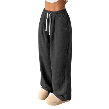 Cora Wide - Leg Pants | Premium Corduroy, Adjustable Drawstring - Hartwella