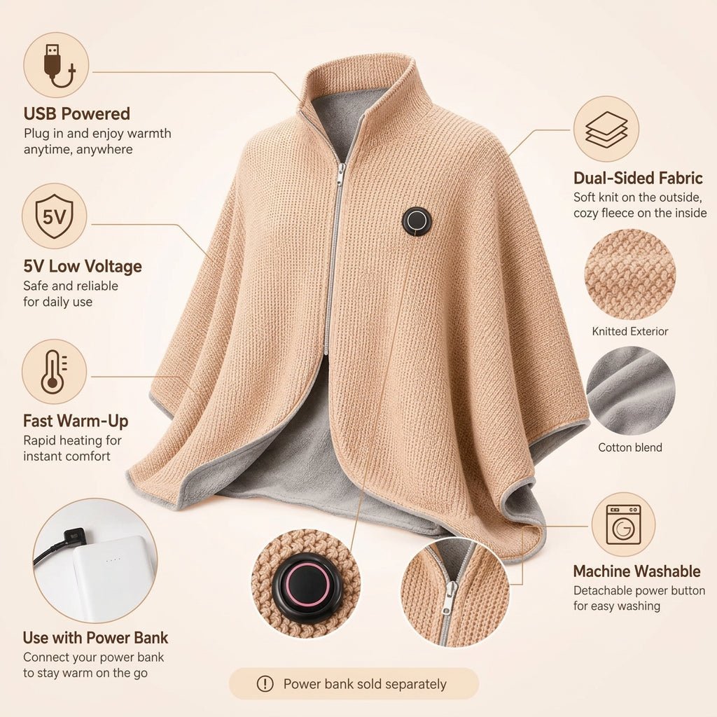 Cozora™ Portable Heated Blanket Shawl - Hartwella