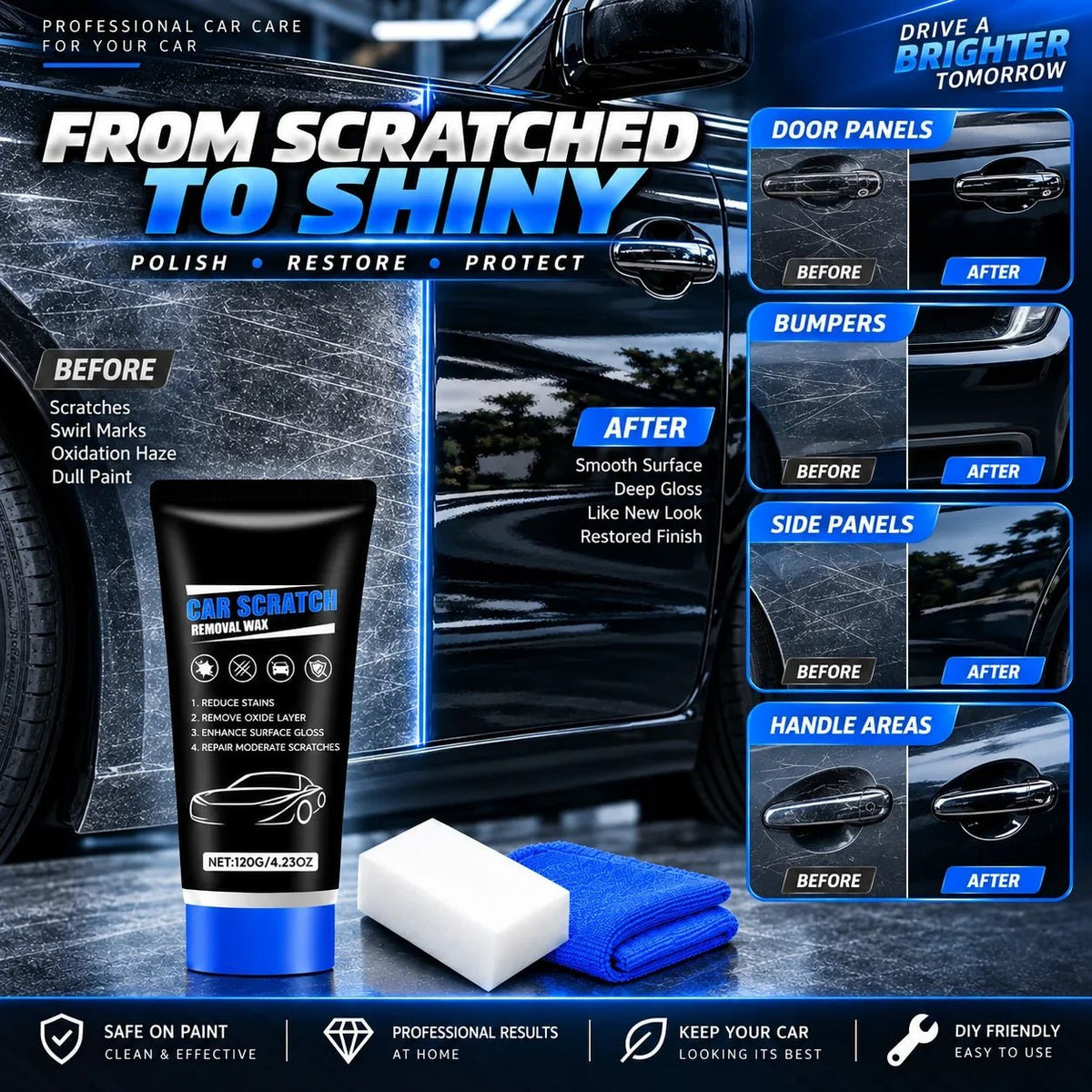 Cresta Car Wax | Scratch Removal Polish for Shallow Paint Imperfections - Hartwella