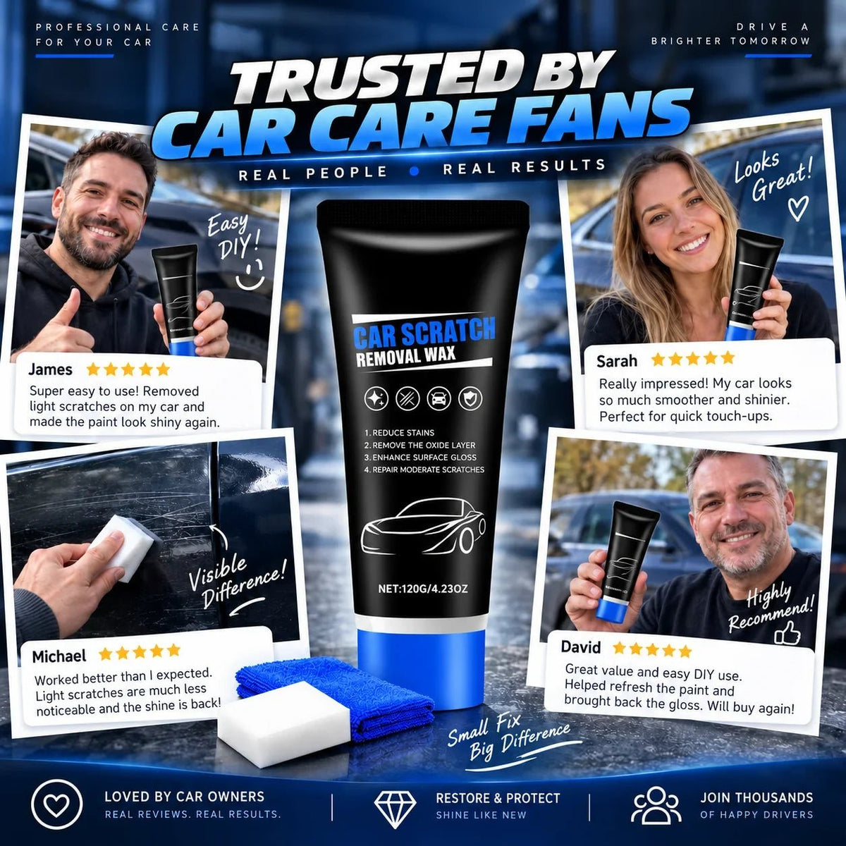Cresta Car Wax | Scratch Removal Polish for Shallow Paint Imperfections - Hartwella