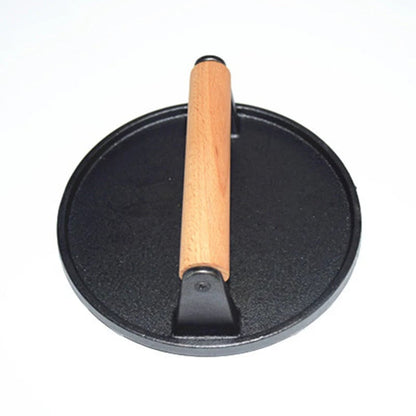 Crisp Burger Press | Durable Cast Iron with Wooden Handle - Hartwella