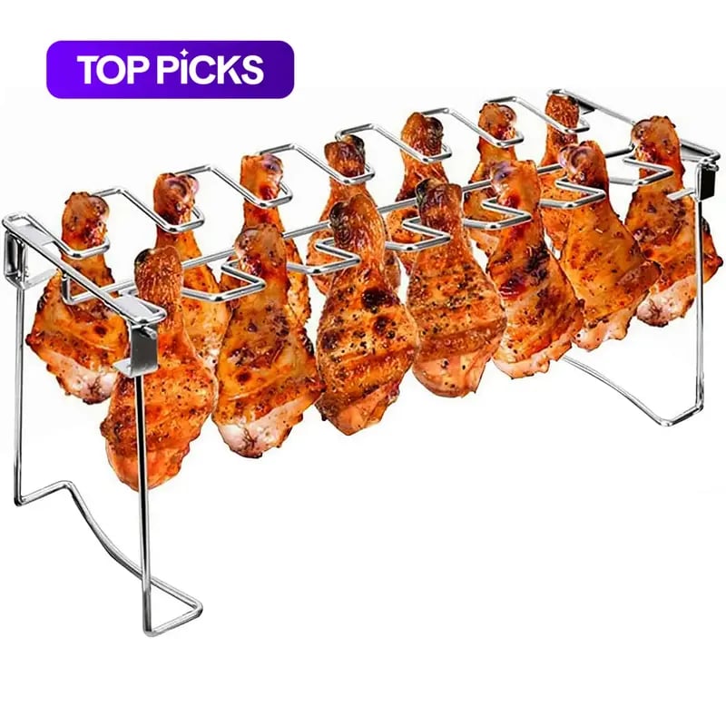 CrispRack Chicken Leg Holder | Food - Grade Stainless Steel, Holds Up to 14 Legs - Hartwella