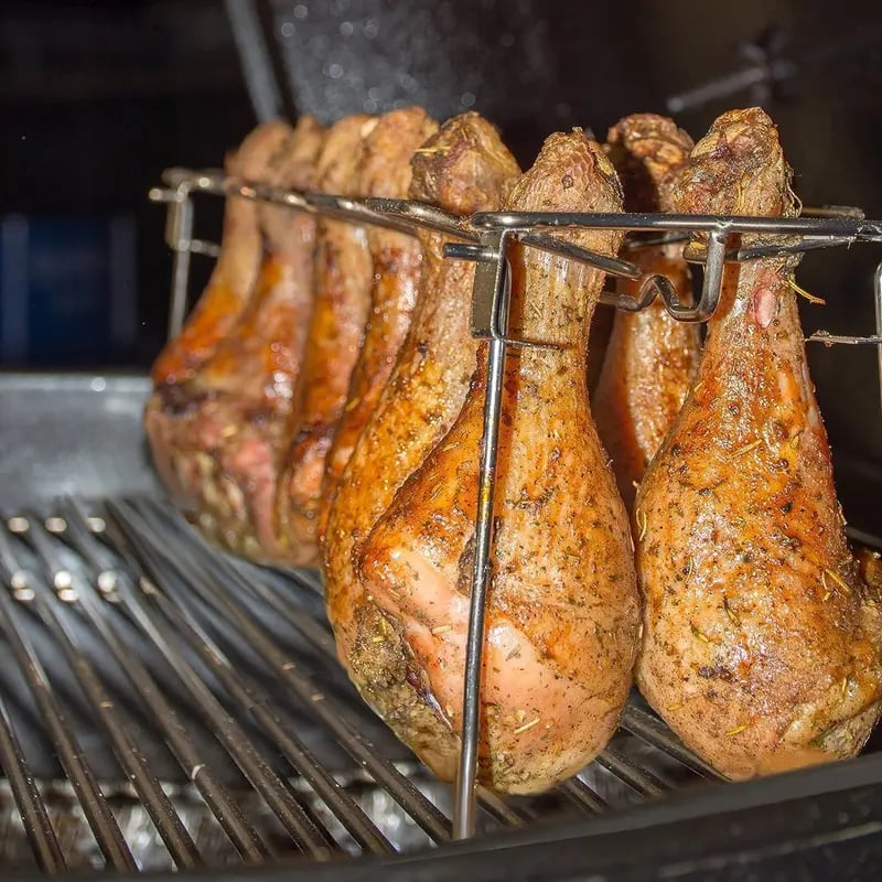 CrispRack Chicken Leg Holder | Food - Grade Stainless Steel, Holds Up to 14 Legs - Hartwella
