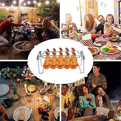 CrispRack Chicken Leg Holder | Food - Grade Stainless Steel, Holds Up to 14 Legs - Hartwella
