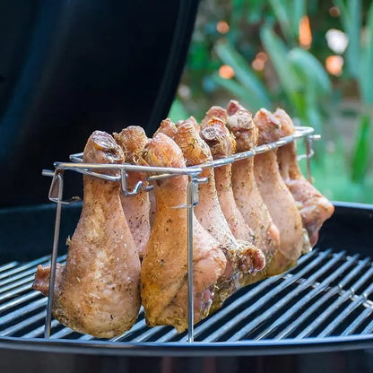 CrispRack Chicken Leg Holder | Food - Grade Stainless Steel, Holds Up to 14 Legs - Hartwella