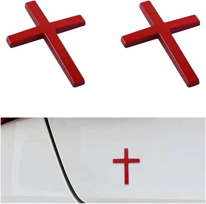 Cruz Car Sticker | 3D Metal Faith Symbol - Hartwella