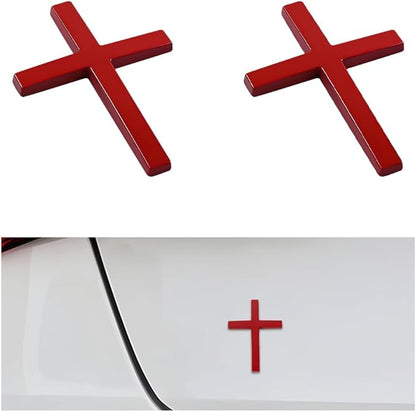 Cruz Car Sticker | 3D Metal Faith Symbol - Hartwella