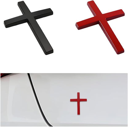 Cruz Car Sticker | 3D Metal Faith Symbol - Hartwella