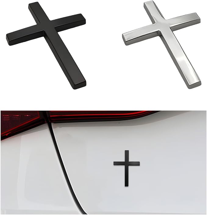 Cruz Car Sticker | 3D Metal Faith Symbol - Hartwella