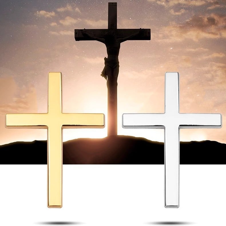 Cruz Car Sticker | 3D Metal Faith Symbol - Hartwella
