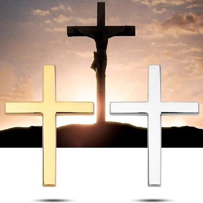 Cruz Car Sticker | 3D Metal Faith Symbol - Hartwella