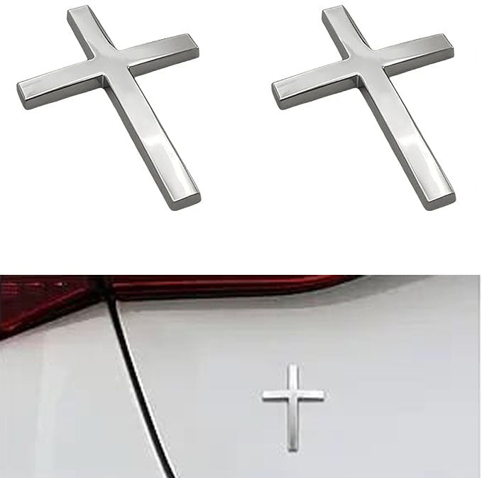 Cruz Car Sticker | 3D Metal Faith Symbol - Hartwella