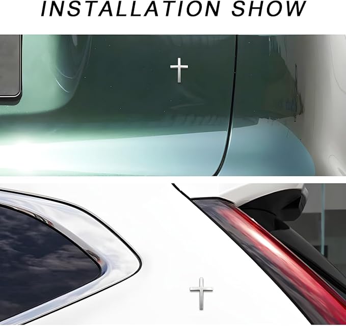 Cruz Car Sticker | 3D Metal Faith Symbol - Hartwella