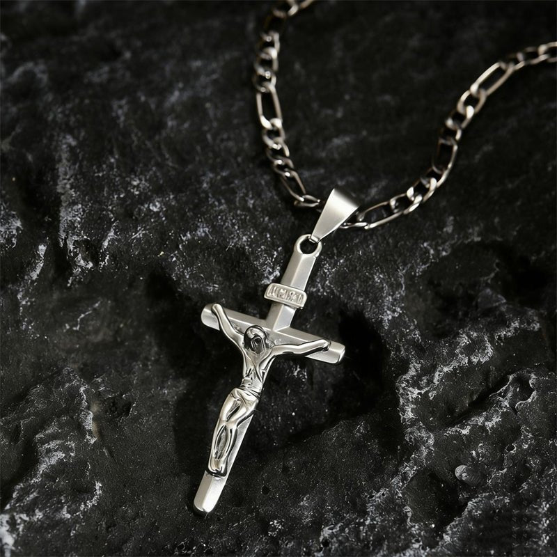 Cruz Gold Necklace | Adjustable Figaro Chain, Hypoallergenic - Hartwella