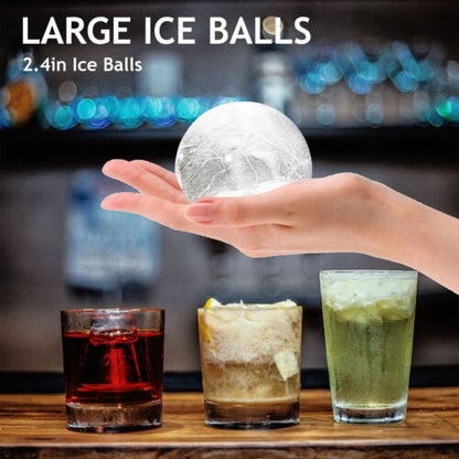 CrystalChill Ice Mold Set | BPA - Free, Makes 3 Round Ice Spheres - Hartwella