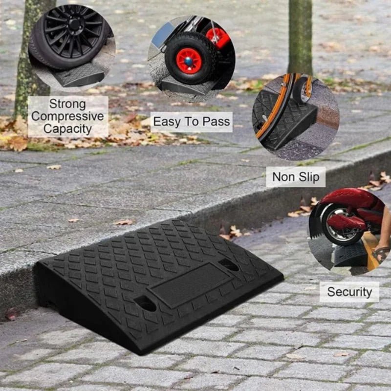 Cura Driveway Curb Ramp | Lightweight PVC, Anti-Slip Surface for Cars and Wheelchairs - Hartwella