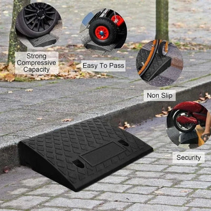 Cura Driveway Curb Ramp | Lightweight PVC, Anti-Slip Surface for Cars and Wheelchairs - Hartwella