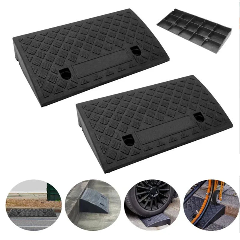 Cura Driveway Curb Ramp | Lightweight PVC, Anti-Slip Surface for Cars and Wheelchairs - Hartwella