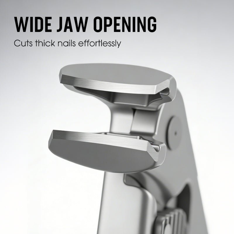 Cura Nail Clipper | Ergonomic Stainless Steel, Wide Jaw for Thick Nails - Hartwella