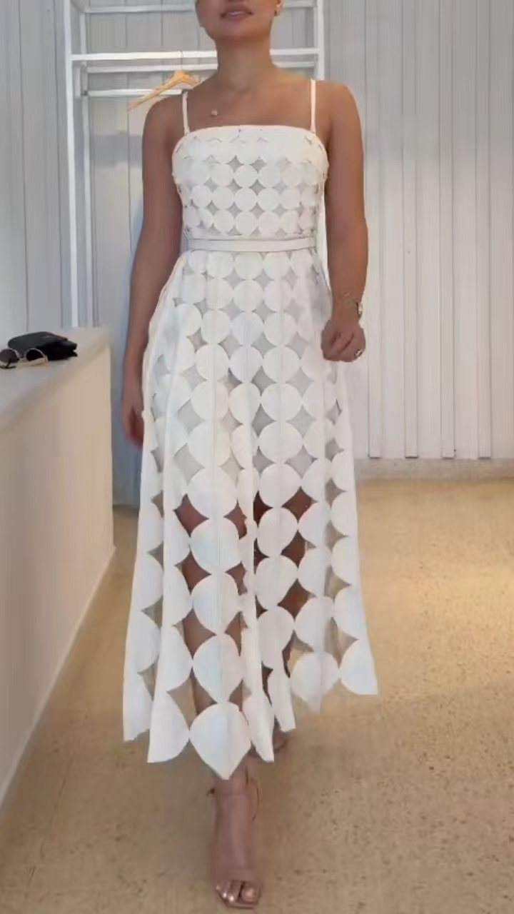 Dahlia Women's Dress | Elegant A - Line White Strapless Cocktail Design - Hartwella