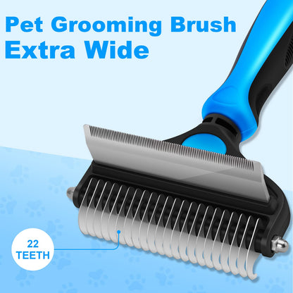 Dapper Dog Brush | 2 - in - 1 Deshedding and Undercoat Rake for Medium to Large Dogs - Hartwella