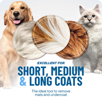 Dapper Dog Brush | 2 - in - 1 Deshedding and Undercoat Rake for Medium to Large Dogs - Hartwella