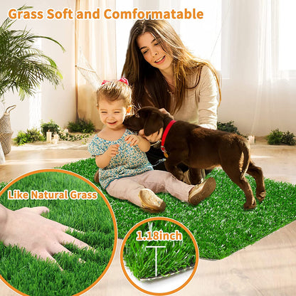 Dapper Dog Turf | Indoor Potty Solution, Easy Clean Grass Pee Pads - Hartwella