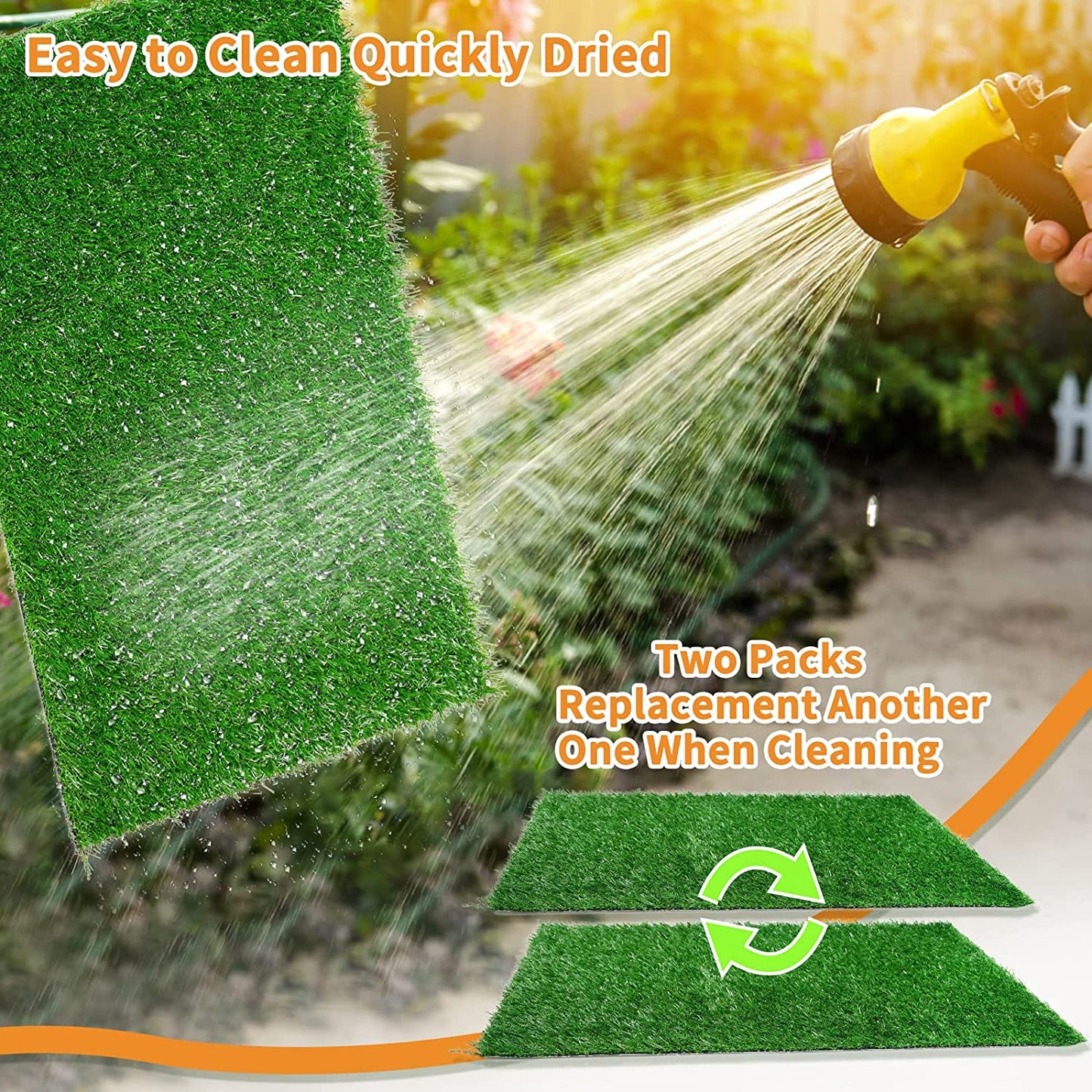 Dapper Dog Turf | Indoor Potty Solution, Easy Clean Grass Pee Pads - Hartwella